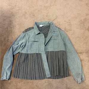 Love Riche Gray and Brown Jean Jacket